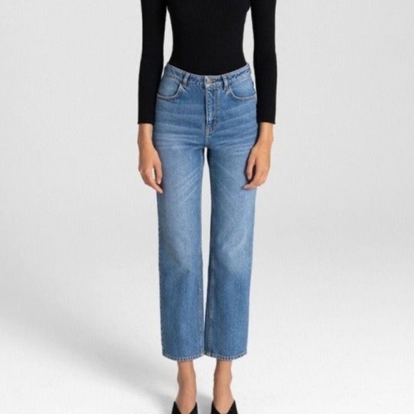 ALC Malone‎ Pant Jean Straight Leg Jeans Size 2 High Rise Turkey - Picture 2 of 9